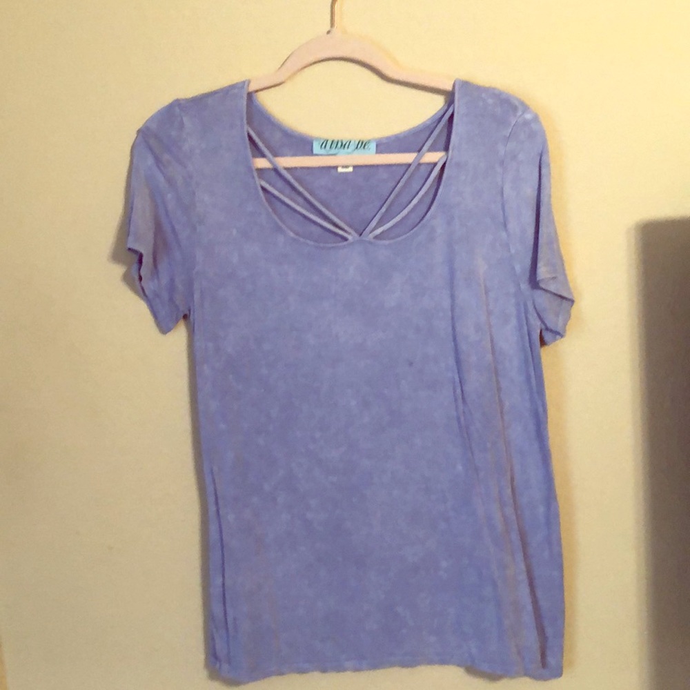 Periwinkle Strappy Chest Tee